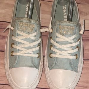 CONVERSE CHUCK TAYLOR SHORELINE OX SLIP ON SNEAKER  OCEAN BLISS BLUE 6 US